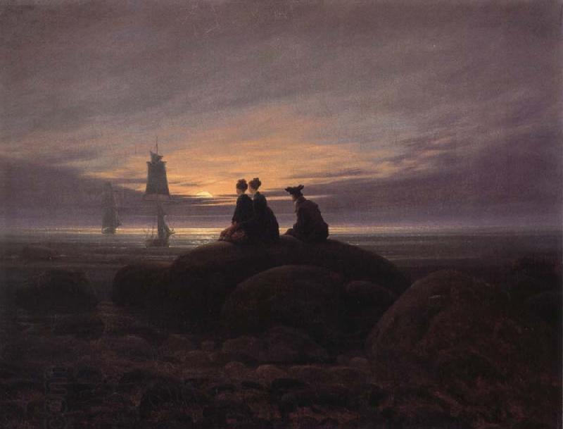 Caspar David Friedrich Moonsise over the Sea China oil painting art